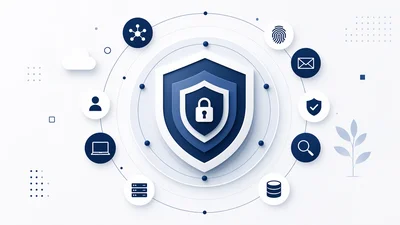 Abstrakt illustrasjon av informasjonssikkerhet og cyberresiliens